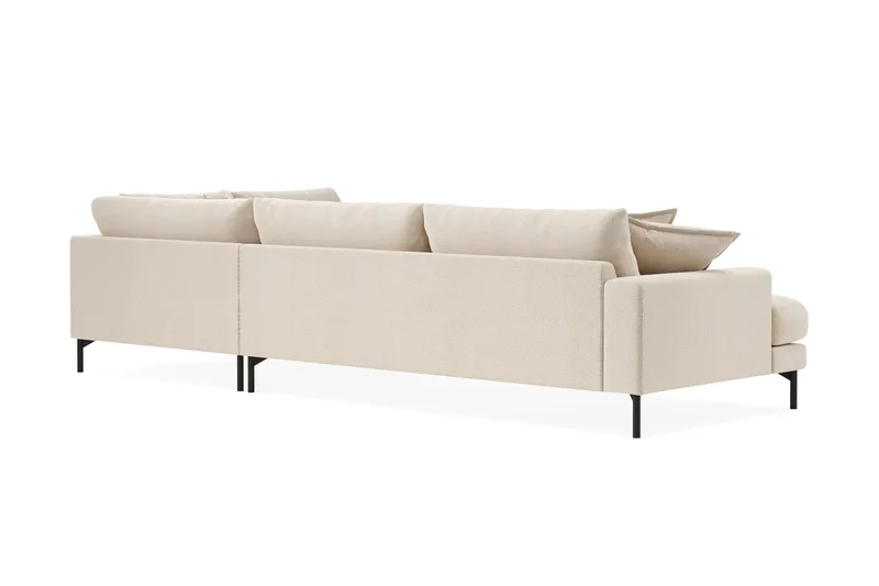 Menard Premium 5-sits Högervänd L-formad Djup Schäslongsoffa i Chenille - Ljusbeige - Möbler - Soffa - Divansoffor & schäslongsoffa