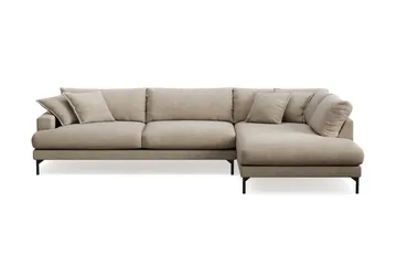 Menard Premium 5-sits Högervänd L-formad Djup Schäslongsoffa i Tyg - Brun - Möbler - Soffa - Divansoffor & schäslongsoffa