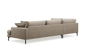 Menard Premium 5-sits Vänstervänd L-formad Djup Schäslongsoffa i Tyg - Brun - Möbler - Soffa - Divansoffor & schäslongsoffa