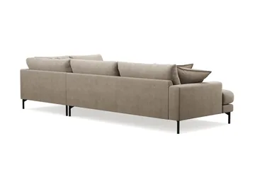 Menard Premium 5-sits Högervänd L-formad Djup Schäslongsoffa i Tyg - Brun - Möbler - Soffa - Divansoffor & schäslongsoffa