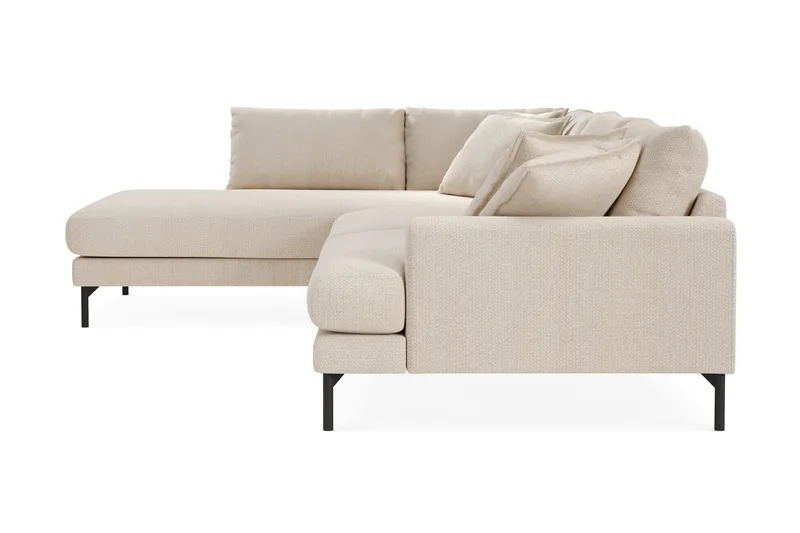 Menard Premium 5-sits Vänstervänd L-formad Djup Schäslongsoffa i Chenille - Ljusbeige - Möbler - Soffa - Divansoffor & schäslongsoffa