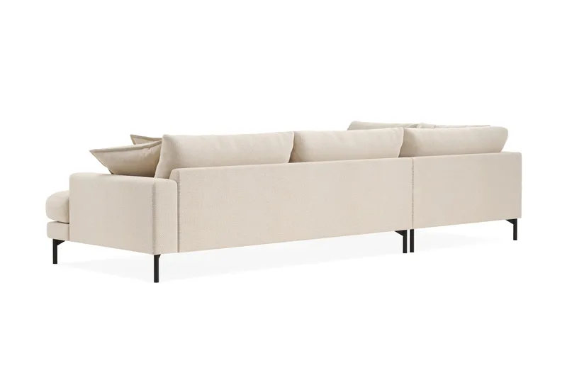 Menard Premium 5-sits Vänstervänd L-formad Djup Schäslongsoffa i Chenille - Ljusbeige - Möbler - Soffa - Divansoffor & schäslongsoffa