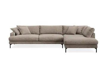 Menard Premium 5-sits Högervänd L-formad Djup Schäslongsoffa i Chenille - Brun - Möbler - Soffa - Divansoffor & schäslongsoffa