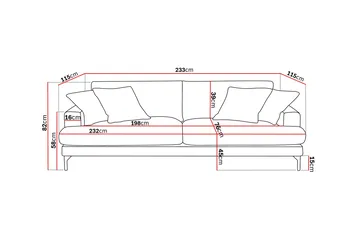 Menard Premium 4-sits Djup Soffa i Chenille - Grå - Möbler - Soffa - 4 sits soffa