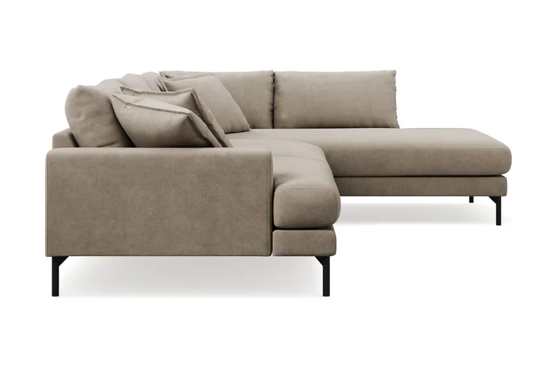 Menard Premium 5-sits Högervänd L-formad Djup Schäslongsoffa i Tyg - Brun - Möbler - Soffa - Divansoffor & schäslongsoffa