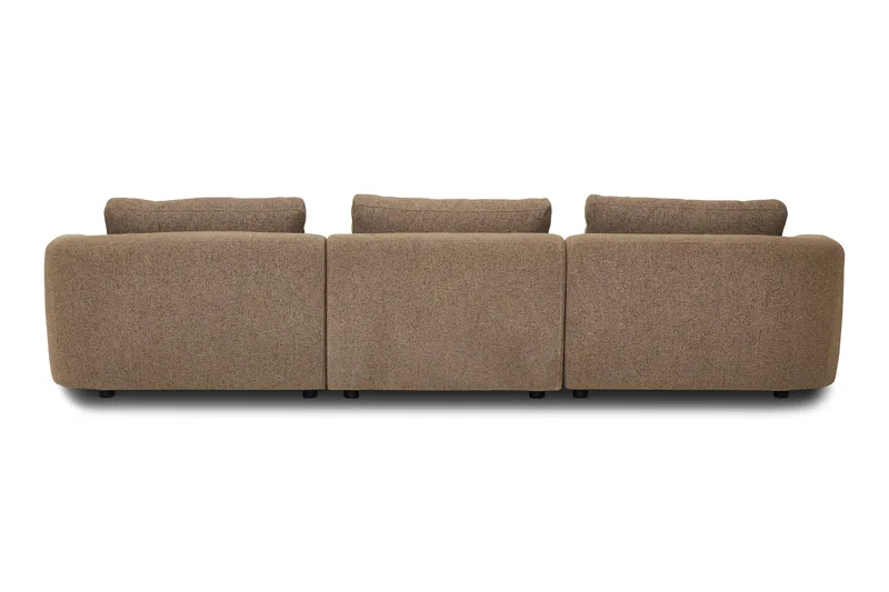 Milano 5-sits Rundad Högervänd L-soffa med Låg Rygg i Brun Boucle - Brun - Möbler - Soffa - Divansoffor & schäslongsoffa
