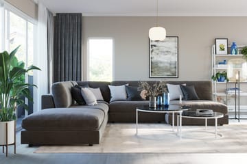 Arken 2-sits Divanmodul i Sammet - Mörkgrå - Möbler - Soffa - Modulsoffor - Övriga moduler till modulsoffa