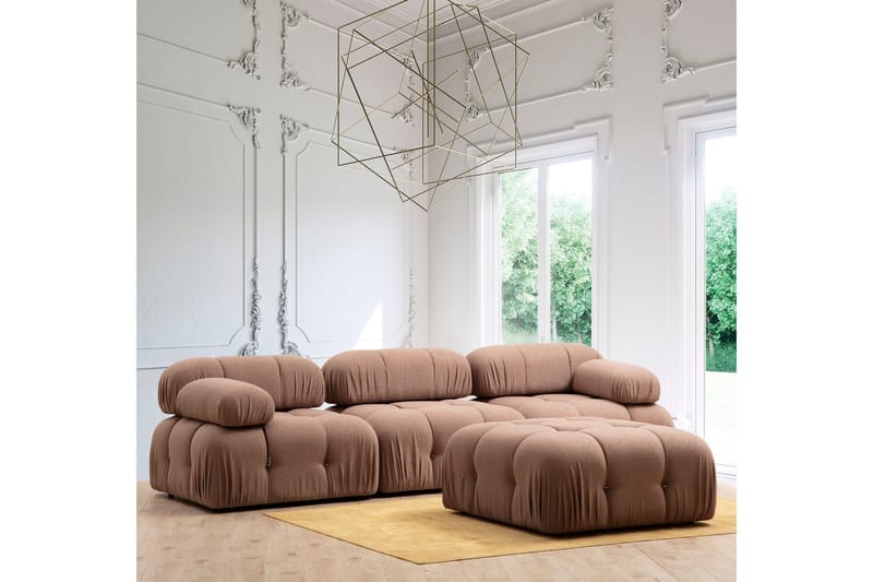 Belgin Fotpallsmodul 95 cm Med Hake - Brun - Möbler - Soffa - Modulsoffor - Övriga moduler till modulsoffa