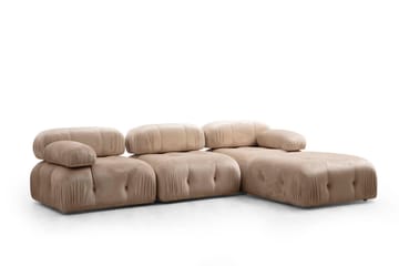 Belgin Högermodul / Fåtölj 95 cm med fasta armstöd och repdetaljer - Beige - Möbler - Soffa - Modulsoffor - Övriga moduler till modulsoffa