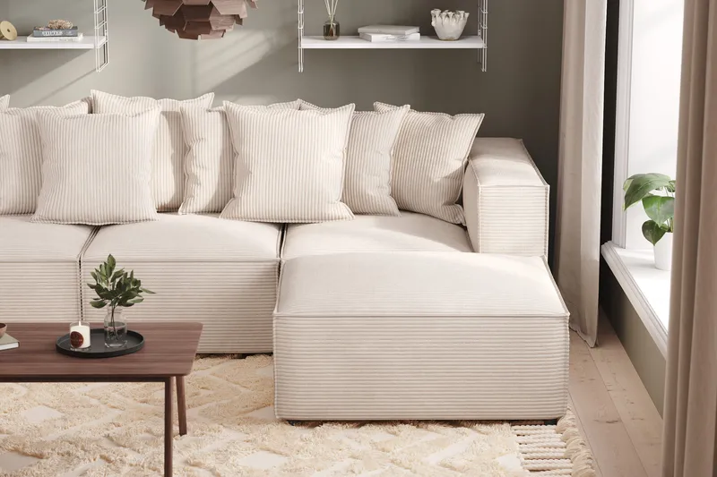 Cubo 1-sits Högermodul i Manchester 108 cm bred - Beige - Möbler - Soffa - Modulsoffor - Övriga moduler till modulsoffa