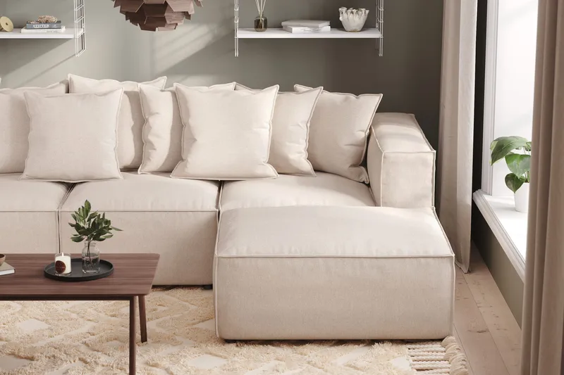 Cubo 1-sits Högermodul i Tyg 108 cm bred - Beige - Möbler - Soffa - Modulsoffor - Övriga moduler till modulsoffa