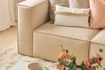 Cubo 1-sits Vänstermodul i Tyg 108 cm bred - Beige - Möbler - Soffa - Modulsoffor - Övriga moduler till modulsoffa