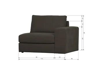 Kielstra Högermodul - Antracit - Möbler - Soffa - Modulsoffor - Övriga moduler till modulsoffa