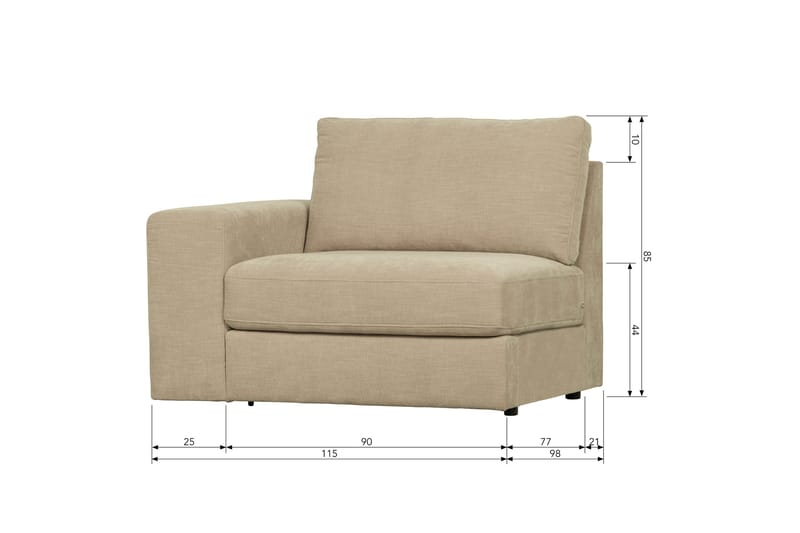 Kielstra Vänstermodul - Sand - Möbler - Soffa - Modulsoffor - Övriga moduler till modulsoffa
