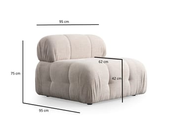 Belgin Mittmodul / Fåtölj 95 cm med fast ryggstöd - Cream - Möbler - Soffa - Modulsoffor - Mittmodul