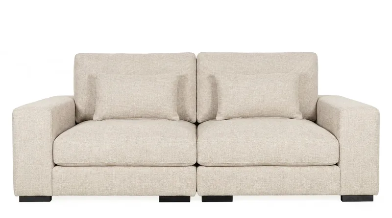 Dubai 2-sits soffa Extra Djup i Chenille - Beige - Möbler - Soffa - Modulsoffor - Komplett modulsoffa