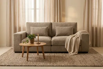 Dubai 2-sits soffa Extra Djup i Chenille - Brun - Möbler - Soffa - Modulsoffor - Komplett modulsoffa