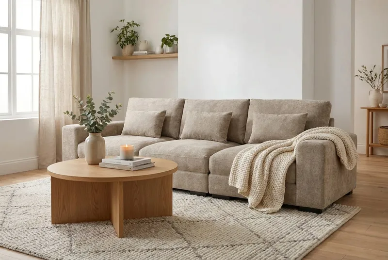 Dubai 3-sits soffa Extra Djup i Chenille - Brun - Möbler - Soffa - Modulsoffor - Komplett modulsoffa