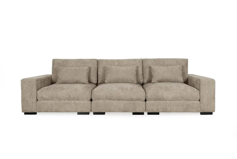 Dubai 3-sits soffa Extra Djup i Chenille - Brun - Möbler - Soffa - Modulsoffor - Komplett modulsoffa