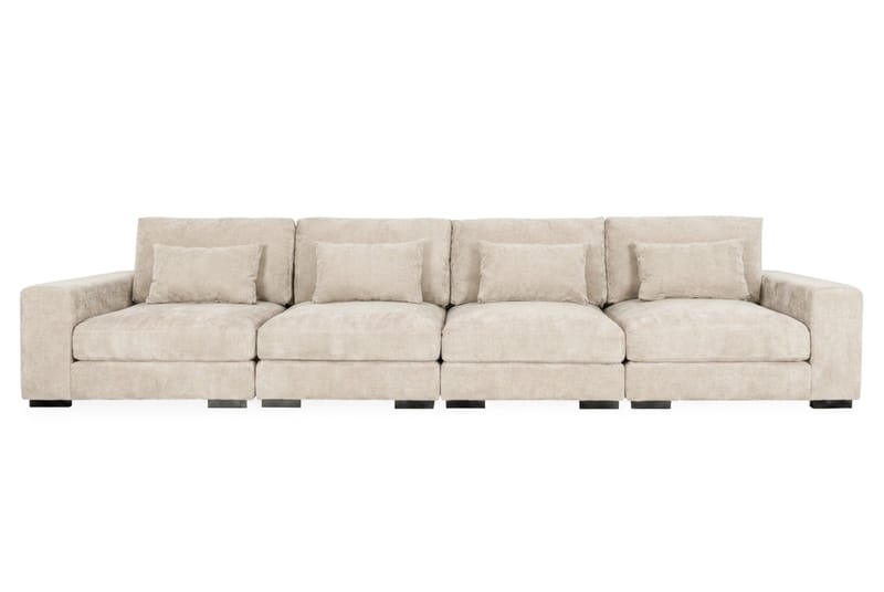 Dubai 4-sits soffa Extra Djup i Chenille - Beige - Möbler - Soffa - Modulsoffor - Komplett modulsoffa