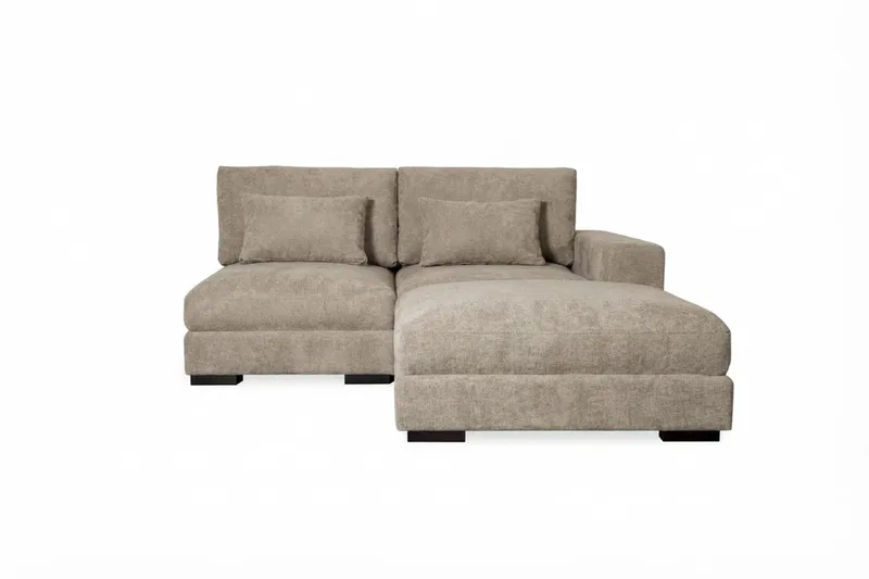 Dubai Divansoffa Höger Extra Djup i Chenille - Brun - Möbler - Soffa - Modulsoffor - Komplett modulsoffa