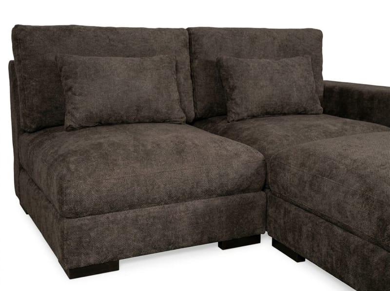 Dubai Divansoffa Höger Extra Djup i Chenille - Mörkbrun - Möbler - Soffa - Modulsoffor - Komplett modulsoffa