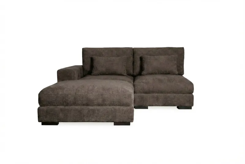 Dubai Divansoffa Vänster Extra Djup i Chenille - Mörkbrun - Möbler - Soffa - Modulsoffor - Komplett modulsoffa