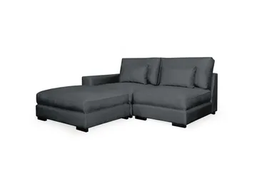 Dubai Divansoffa Vänster Sammet Extra Djup - Mörkgrå - Möbler - Soffa - Modulsoffor - Komplett modulsoffa