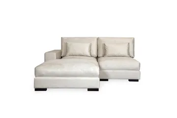 Dubai Divansoffa Vänster Sammet Extra Djup - Vit - Möbler - Soffa - Modulsoffor - Komplett modulsoffa