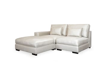 Dubai Divansoffa Vänster Sammet Extra Djup - Vit - Möbler - Soffa - Modulsoffor - Komplett modulsoffa