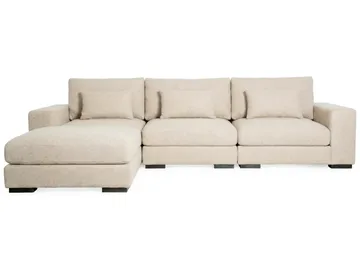 Dubai Extra djup 4-sits Modulsoffa med divan höger i tyg vändbar Extra Djup - Beige - Möbler - Soffa - Modulsoffor - Komplett modulsoffa