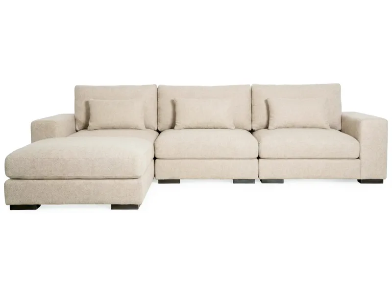 Dubai Extra djup 4-sits Modulsoffa med divan höger i tyg vändbar Extra Djup - Beige - Möbler - Soffa - Modulsoffor - Komplett modulsoffa