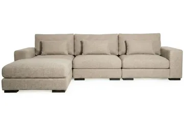 Dubai Extra djup 4-sits Modulsoffa med divan höger i tyg vändbar Extra Djup - Brun - Möbler - Soffa - Modulsoffor - Komplett modulsoffa