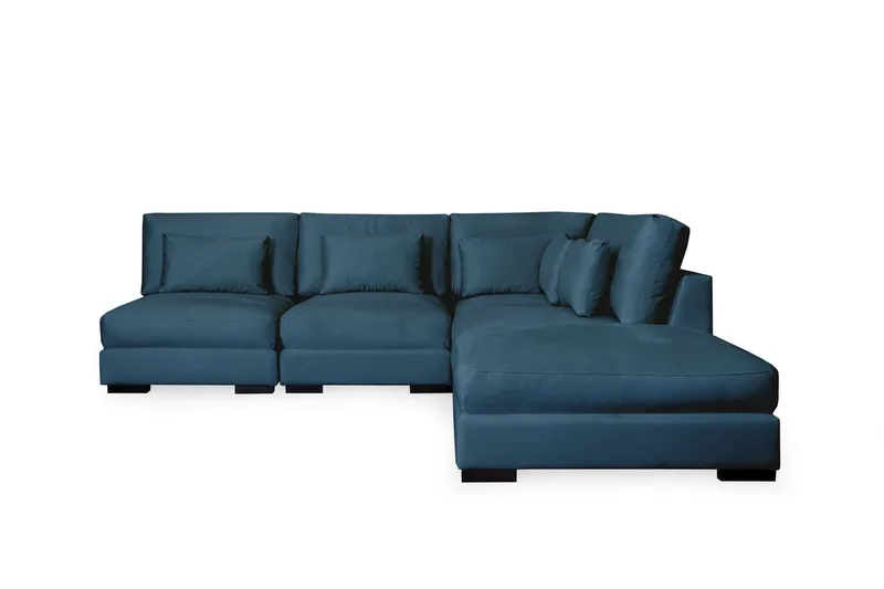 Dubai Schäslongsoffa Vänster Sammet - Blå - Möbler - Soffa - Modulsoffor - Komplett modulsoffa