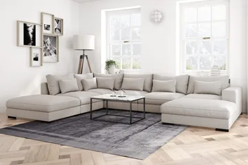 Dubai Stor U-modulsoffa med Divan H öger 432 cm Extra Djup - Beige - Möbler - Soffa - Modulsoffor - Komplett modulsoffa