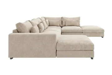 Dubai Stor U Soffa modul med Divan Vänster Extra Djup i Chenille - Beige - Möbler - Soffa - Modulsoffor - Komplett modulsoffa
