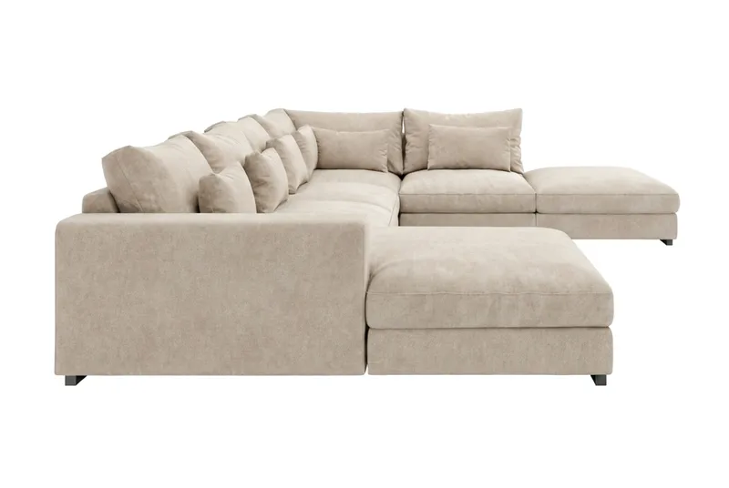 Dubai Stor U Soffa modul med Divan Vänster Extra Djup i Chenille - Beige - Möbler - Soffa - Modulsoffor - Komplett modulsoffa