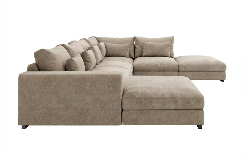 Dubai Stor U Soffa modul med Divan Vänster Extra Djup i Chenille - Brun - Möbler - Soffa - Modulsoffor - Komplett modulsoffa