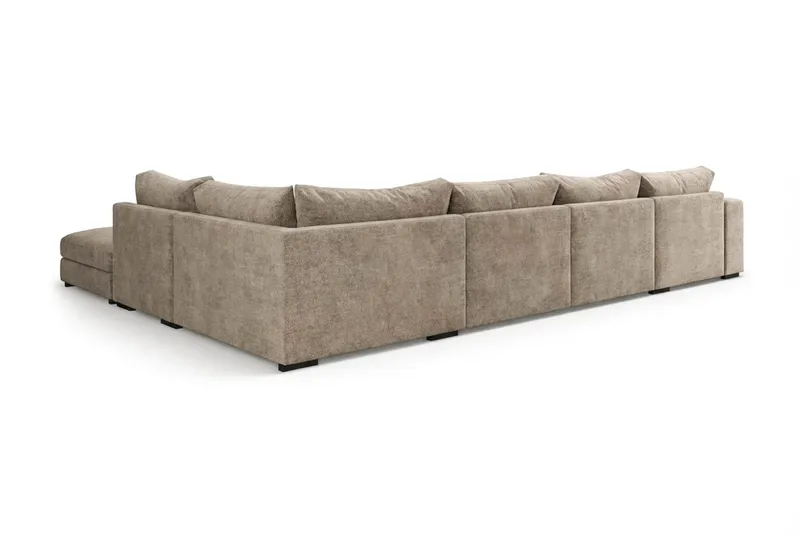 Dubai Stor U Soffa modul med Divan Vänster Extra Djup i Chenille - Brun - Möbler - Soffa - Modulsoffor - Komplett modulsoffa