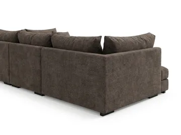 Dubai Stor U Soffa modul med Divan Vänster Extra Djup i Chenille - Mörkbrun - Möbler - Soffa - Modulsoffor - Komplett modulsoffa