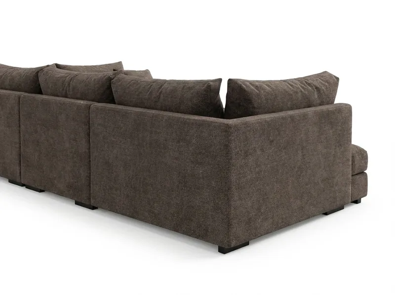 Dubai Stor U Soffa modul med Divan Vänster Extra Djup i Chenille - Mörkbrun - Möbler - Soffa - Modulsoffor - Komplett modulsoffa