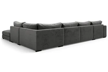 Dubai Stor U Soffa modul med Divan Vänster Sammet Extra djup - Mörkgrå - Möbler - Soffa - Modulsoffor - Komplett modulsoffa