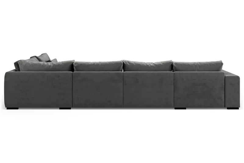 Dubai Stor U Soffa modul med Divan Vänster Sammet Extra djup - Mörkgrå - Möbler - Soffa - Modulsoffor - Komplett modulsoffa
