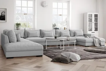 Dubai U-modulsoffa Large med Divan Höger Extra Djup - Ljusgrå - Möbler - Soffa - Modulsoffor - Komplett modulsoffa