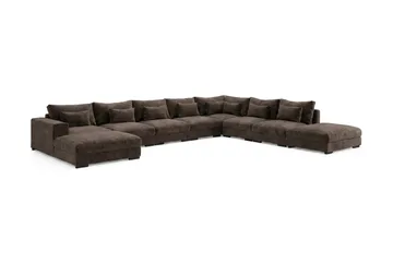Dubai U-modulsoffa Large med Divan Vänster Extra Djup i Chenille - Mörkbrun - Möbler - Soffa - Modulsoffor - Komplett modulsoffa