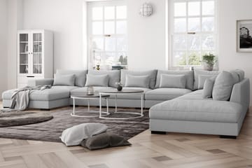 Dubai U-modulsoffa Large med Divan Vänster Extra Djup - Ljusgrå - Möbler - Soffa - Modulsoffor - Komplett modulsoffa