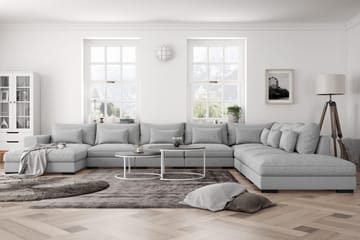 Dubai U-modulsoffa Large med Divan Vänster Extra Djup - Ljusgrå - Möbler - Soffa - Modulsoffor - Komplett modulsoffa