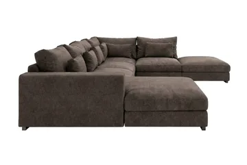 Dubai U-modulsoffa med Divan Höger Extra Djup i Chenille - Mörkbrun - Möbler - Soffa - Modulsoffor - Komplett modulsoffa