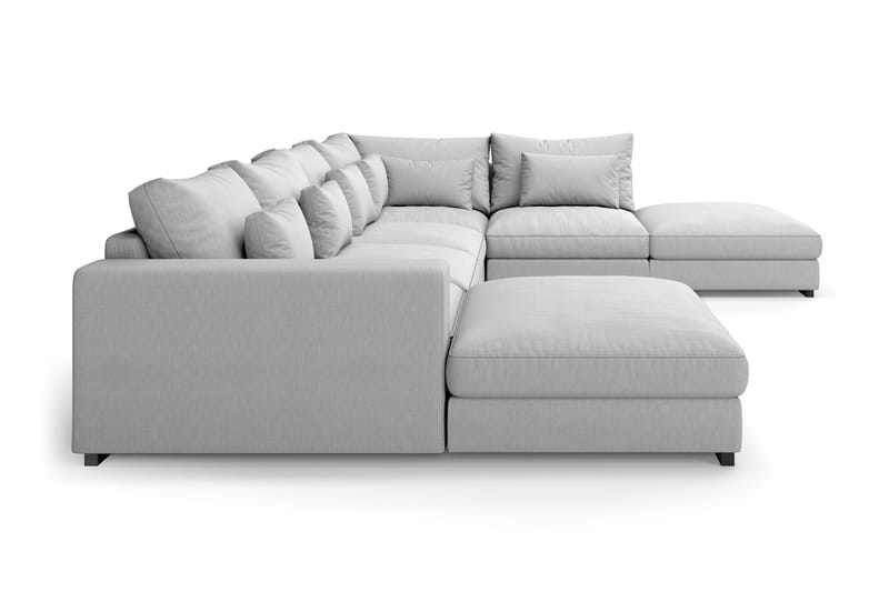 Dubai U-modulsoffa med Divan Vänster Extra Djup - Ljusgrå - Möbler - Soffa - Modulsoffor - Komplett modulsoffa