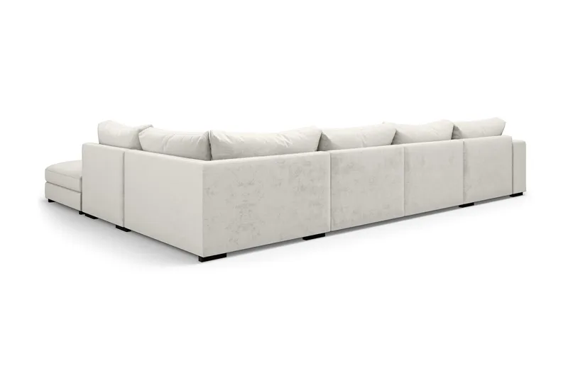 Dubai U-modulsoffa med Divan Vänster Sammet Extra Djup - Vit - Möbler - Soffa - Modulsoffor - Komplett modulsoffa